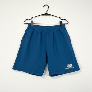 New Balance Kids Blue Fleece Athletic Shorts XL 18/20 Logo Gym Sportswear
